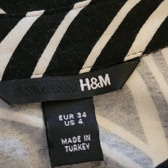 H&M Zebra Print Classic Belted Stretch Dress - Picture 2 of 5